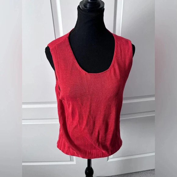 Contemporaine by Simons | Orange Knit Sweater  Vest | Size XL - Picture 4 of 8